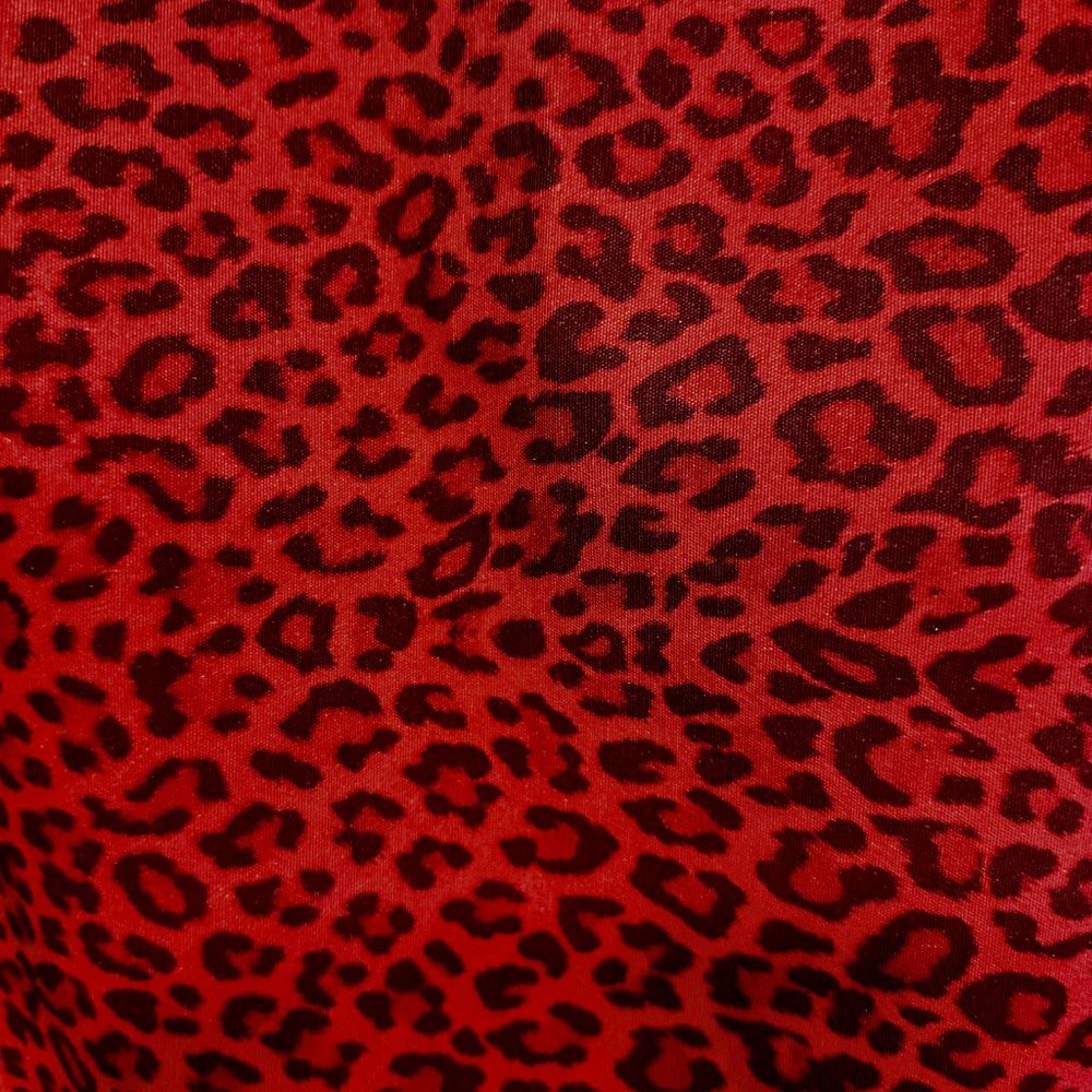 Vintage Mica Pencil Skirt Beaded Fringe Red Animal Print Lined EUC - Picture 7 of 8